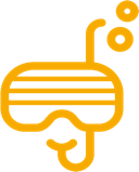 Ícone de uma máscara de mergulho amarela
